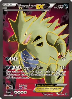 Carta Tyranitar EX da coleção Ancient Origins