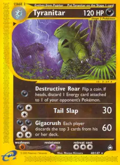 Carta Tyranitar da coleção Aquapolis