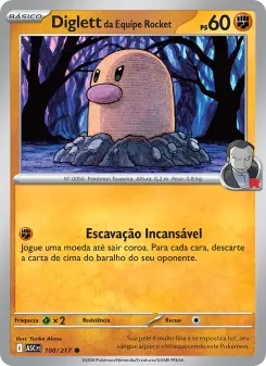 Carta Team Rocket's Diglett da coleção Ascended Heroes