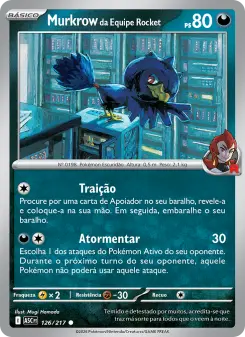 Carta Team Rocket's Murkrow da coleção Ascended Heroes