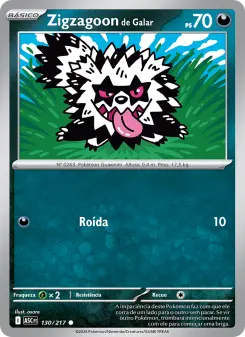 Carta Galarian Zigzagoon da coleção Ascended Heroes