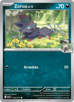 Carta N's Zorua da coleção Ascended Heroes