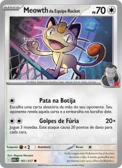 Carta Team Rocket's Meowth da coleção Ascended Heroes