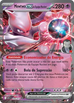 Carta Team Rocket's Mewtwo ex da coleção Ascended Heroes