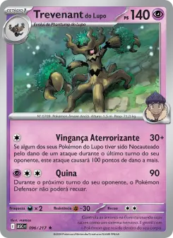 Carta Hop's Trevenant da coleção Ascended Heroes