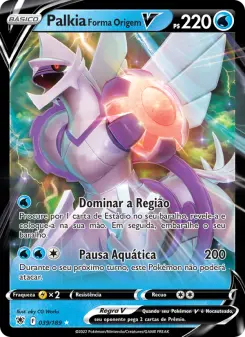 Carta Origin Forme Palkia V da coleção Astral Radiance
