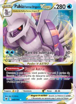 Carta Origin Forme Palkia VSTAR da coleção Astral Radiance