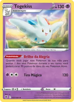 Carta Togekiss da coleção Astral Radiance