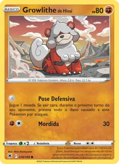 Carta Hisuian Growlithe da coleção Astral Radiance