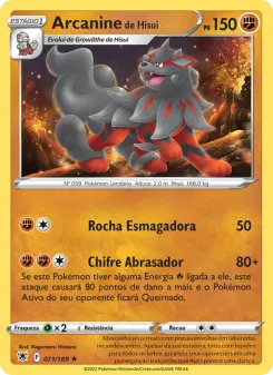 Carta Hisuian Arcanine da coleção Astral Radiance