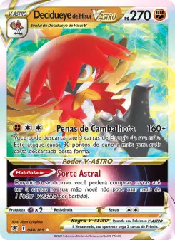 Carta Hisuian Decidueye VSTAR da coleção Astral Radiance