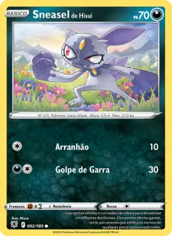Carta Hisuian Sneasel da coleção Astral Radiance
