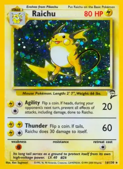 Carta Raichu da coleção Base Set 2