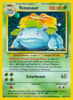 Carta Venusaur da coleção Base Set 2