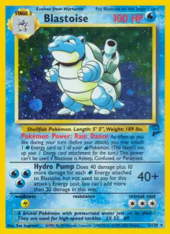 Carta Blastoise da coleção Base Set 2