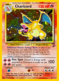 Carta Charizard da coleção Base Set 2