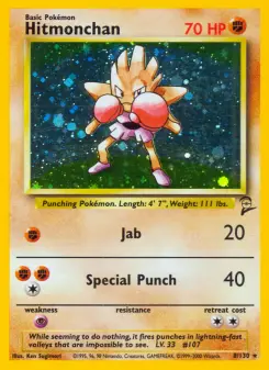 Carta Hitmonchan da coleção Base Set 2