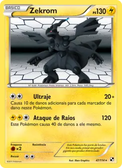 Carta Zekrom da coleção Black & White
