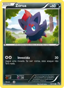 Carta Zorua da coleção Black & White