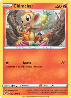 Carta Chimchar da coleção Brilliant Stars