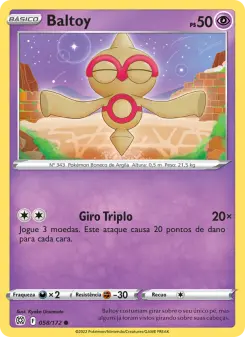 Carta Baltoy da coleção Brilliant Stars