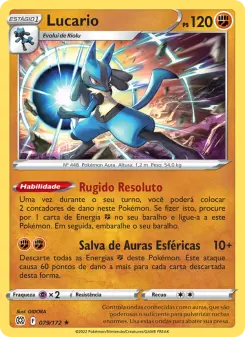 Carta Lucario da coleção Brilliant Stars