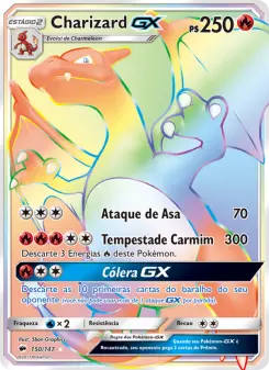 Carta Charizard GX da coleção Burning Shadows