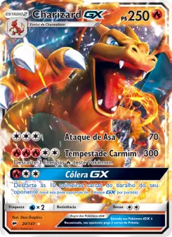 Carta Charizard GX da coleção Burning Shadows