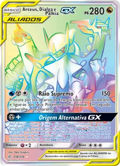 Carta Arceus & Dialga & Palkia GX