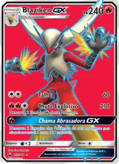 Carta Blaziken GX da coleção Celestial Storm