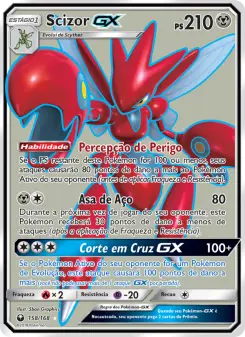 Carta Scizor GX da coleção Celestial Storm
