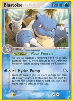 Carta Blastoise da coleção Crystal Guardians