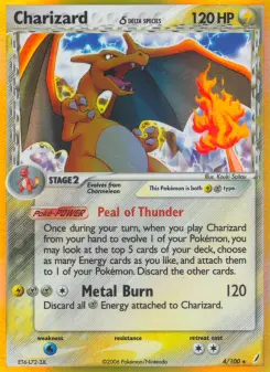 Carta Charizard δ da coleção Crystal Guardians