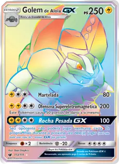 Carta Alolan Golem GX da coleção Crimson Invasion