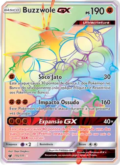 Carta Buzzwole GX da coleção Crimson Invasion