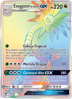 Carta Alolan Exeggutor GX da coleção Crimson Invasion