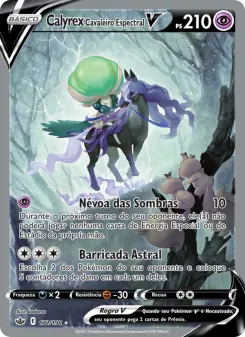 Carta Shadow Rider Calyrex V da coleção Chilling Reign