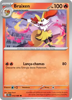Carta Braixen da coleção Chaos Rising