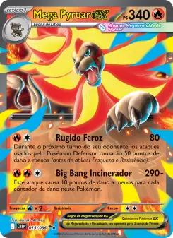 Carta Mega Pyroar ex da coleção Chaos Rising