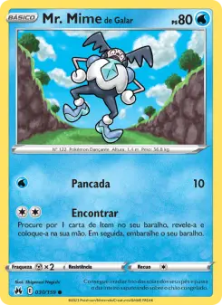 Carta Galarian Mr. Mime da coleção Crown Zenith