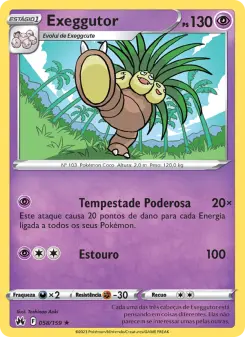 Carta Exeggutor da coleção Crown Zenith
