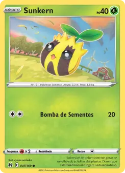 Carta Sunkern da coleção Crown Zenith