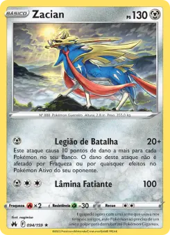 Carta Zacian da coleção Crown Zenith