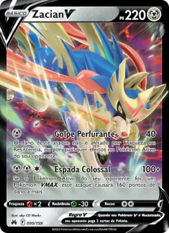 Carta Zacian V da coleção Crown Zenith