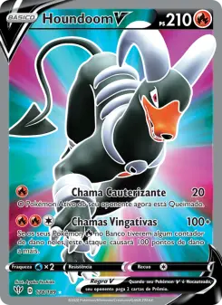 Carta Houndoom V da coleção Darkness Ablaze