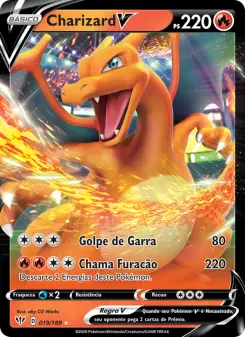 Carta Charizard V da coleção Darkness Ablaze