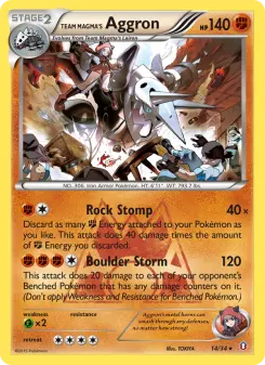 Carta Team Magma's Aggron da coleção Double Crisis