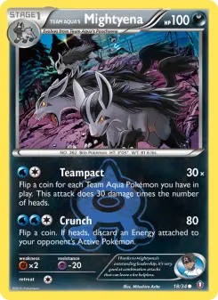 Carta Team Aqua's Mightyena da coleção Double Crisis