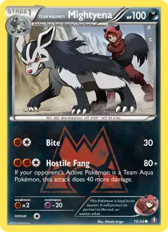 Carta Team Magma's Mightyena da coleção Double Crisis