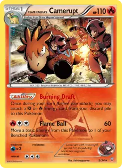 Carta Team Magma's Camerupt da coleção Double Crisis